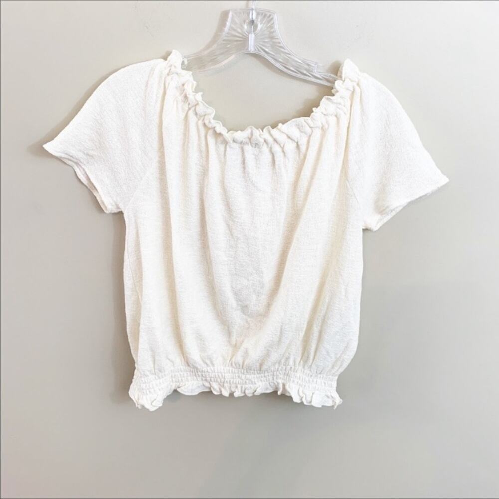 Madewell Texture & Thread Drawstring Cream Top - Picture 5 of 10
